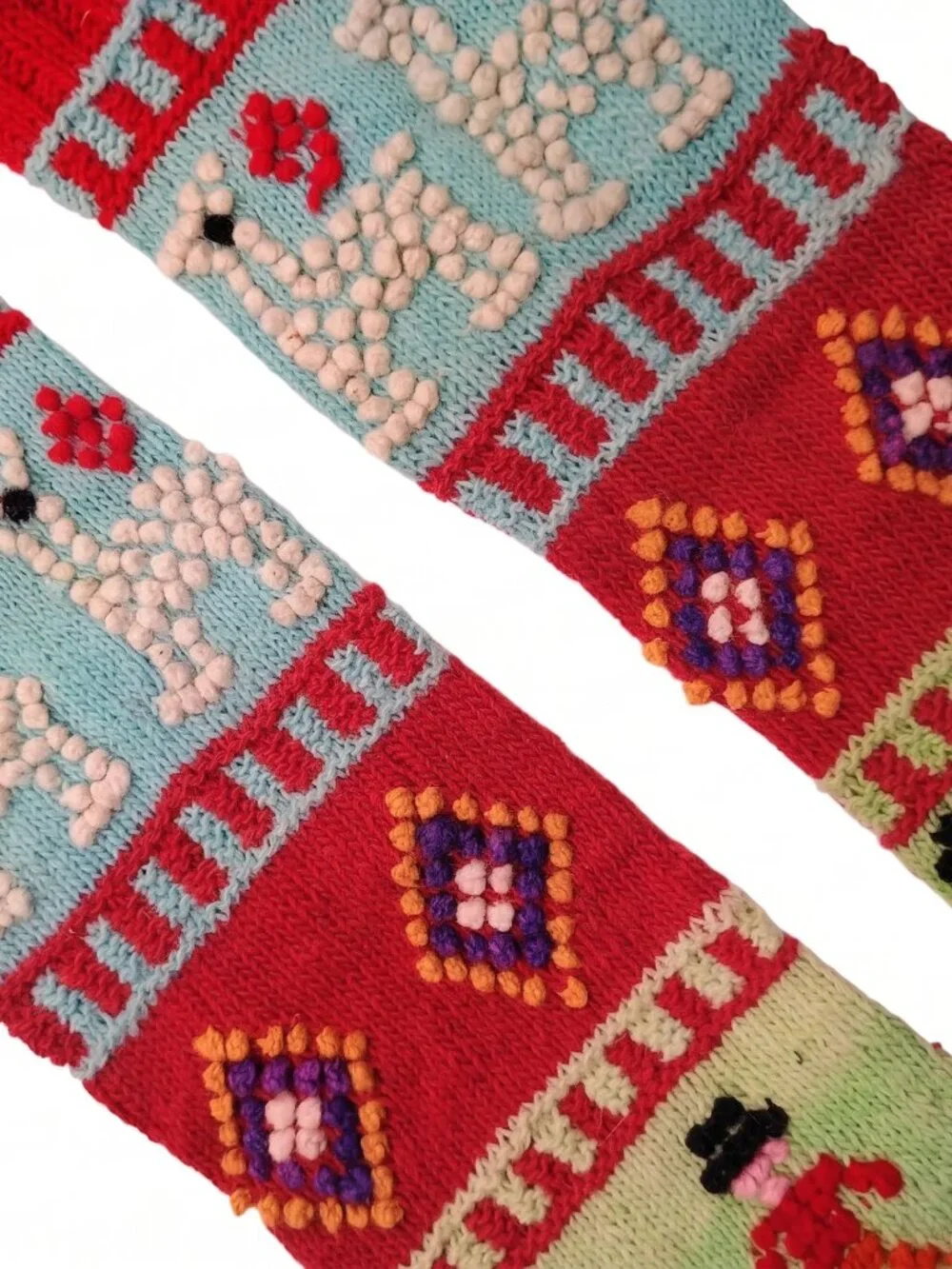 Andean Hand-Knitted Leg Warmers with Alpaca Designs